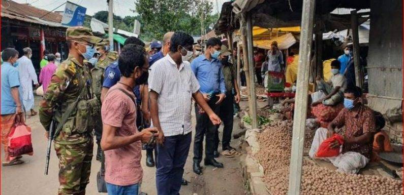 তারাগঞ্জে লকডাউনের পঞ্চম দিনে ৫ জন মোটর সাইকেল আরোহীর জরিমানা আদায়