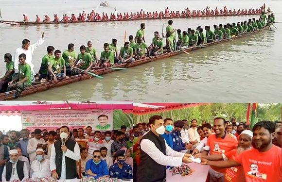 হিজলা-মেহেন্দিগঞ্জে নৌকা বাইচের মাধ্যমে বঙ্গবন্ধুর জন্মশতবার্ষিকী উদযাপন